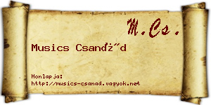 Musics Csanád névjegykártya